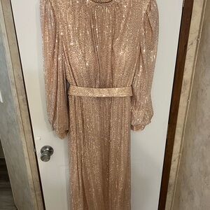 Elegant Sequin Long Sleeve Dress